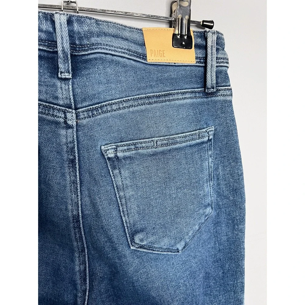 PAIGE Sarah Slim‎ Crop Jeans Size 26 Skysong with Distressed Hem Skinny Straight